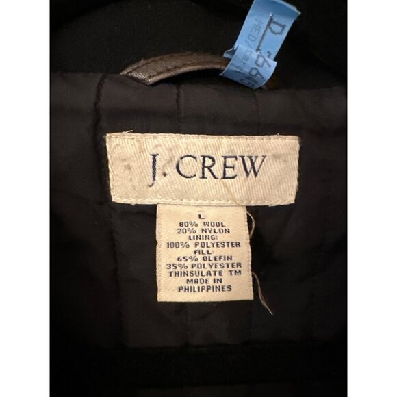 J. Crew Mens Medium Black Wool Blend Coat With Thinsulate Lining - Picture 2 of 5